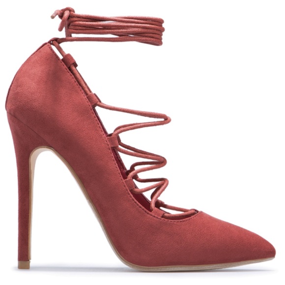 ShoeDazzle Adrienne Laced Up Pointed Toe Pumps - Picture 3 of 3